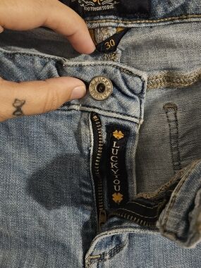 Lucky Brand Light Blue Denim Jeans with 'Lucky You' Trim